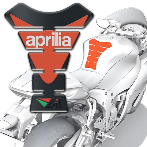 Aprilia Tank Fuse Graphite Effect Orange Logo Plate 