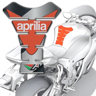 Aprilia Tank Pad Motorbike Gray Diagonal print Base Modern logo 