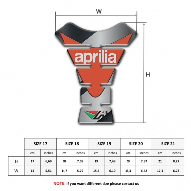 Aprilia Tank Pad Motorbike Gray Diagonal print Base Modern logo 