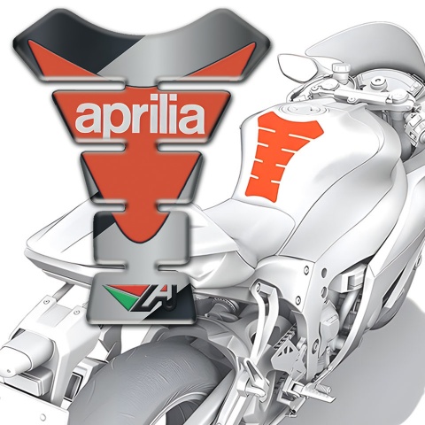 Aprilia Tank Pad Motorbike Gray Diagonal print Base Modern logo 