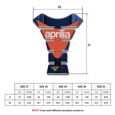 Aprilia Tank Pad Protector Blue Decoration Version 