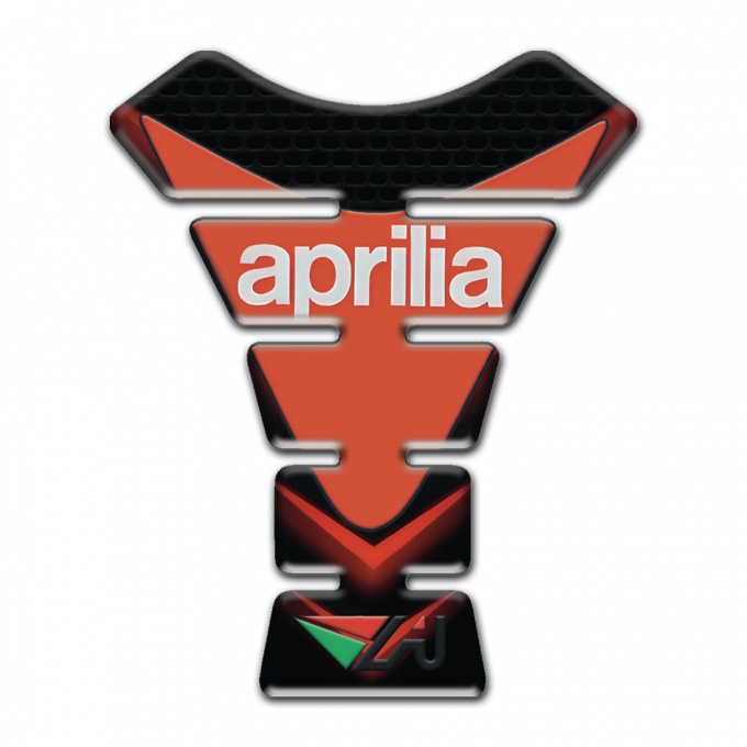 Aprilia Tank Pad Motorbike Black with Red V Shape Decoration Version 