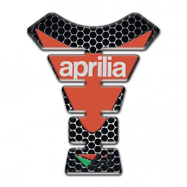 Aprilia Tank Protector Orange Plate Logo and Perforated Steel Base 