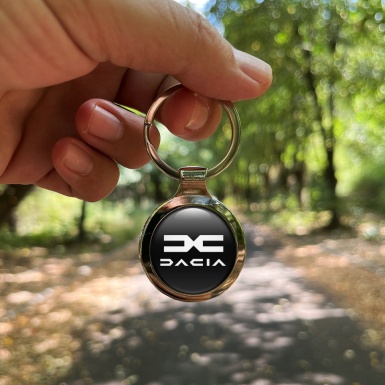 Dacia Metal Key Ring Black White Logo Edition