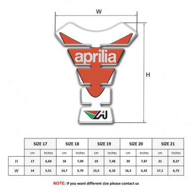 Aprilia Tank Pad Protector White Orange Version 