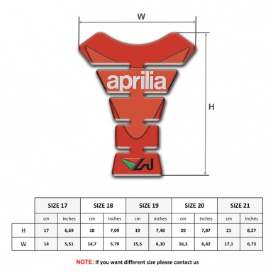 Aprilia Tank Pad Motorbike Red Orange Version 