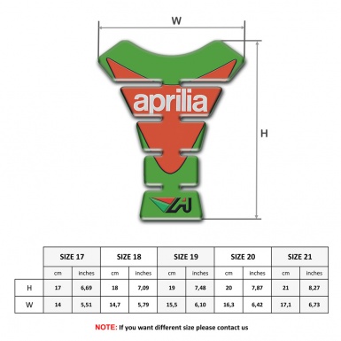 Aprilia Tank Guard Pads Green Orange Version 