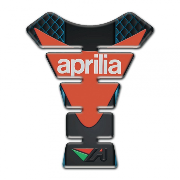 Aprilia Tank Guard Pads Neon Mesh Base Orange Plate Logo 