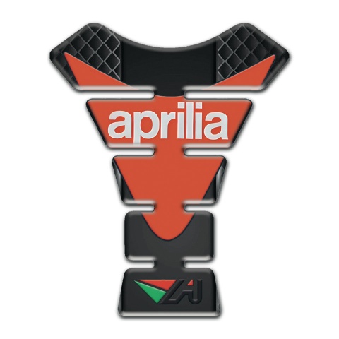 Aprilia Tank Pad Protector Dark Mesh Base Orange Logo 