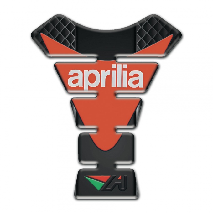 Aprilia Tank Pad Protector Dark Mesh Base Orange Logo 