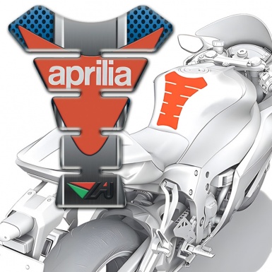 Aprilia Tank Fuse Perforated Blue Base Orange Logo 