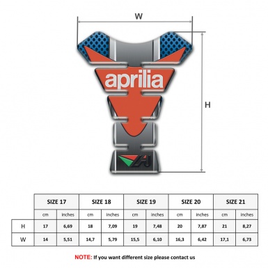 Aprilia Tank Fuse Perforated Blue Base Orange Logo 