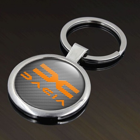Dacia Key Holder Metal Dark Carbon Orange Logo Design