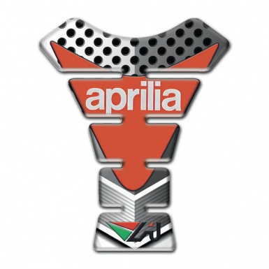 Aprilia Tank Pad Protector Stylish Perforated Warp Orange Logo 