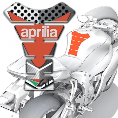 Aprilia Tank Pad Protector Stylish Perforated Warp Orange Logo 