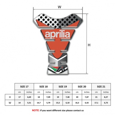 Aprilia Tank Pad Protector Stylish Perforated Warp Orange Logo 