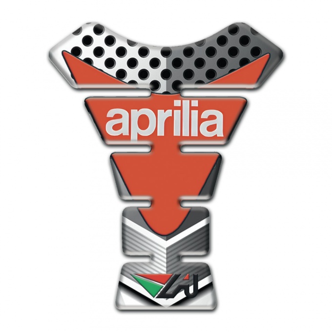 Aprilia Tank Pad Protector Stylish Perforated Warp Orange Logo 