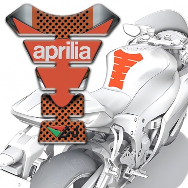 Aprilia Tank Guard Pads Gray with Orange Mesh Model 