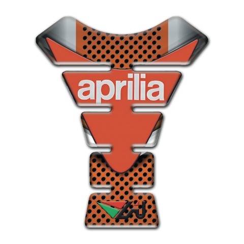 Aprilia Tank Guard Pads Gray with Orange Mesh Model 