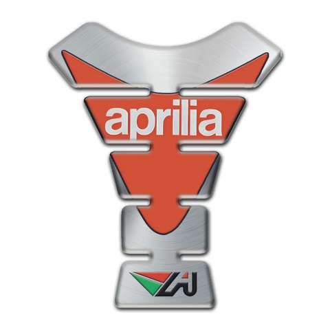 Aprilia Tank Pad Motorbike Silver with Orange Logo Version 