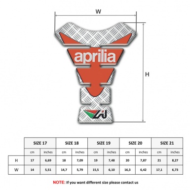 Aprilia Tank Guard Pads Crossed Patterns with Orange Logo 