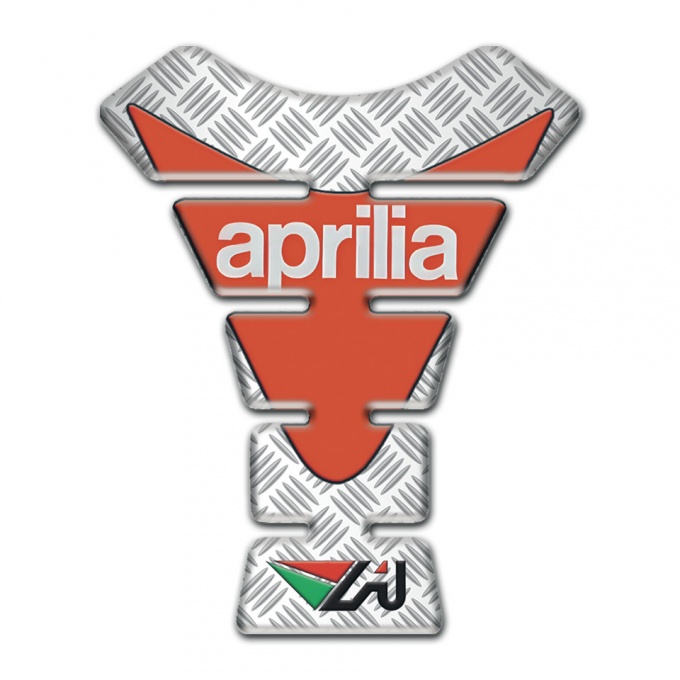 Aprilia Tank Guard Pads Crossed Patterns with Orange Logo 