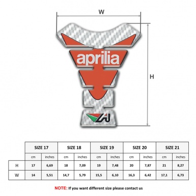 Aprilia Tank Pad Protector White Carbon 