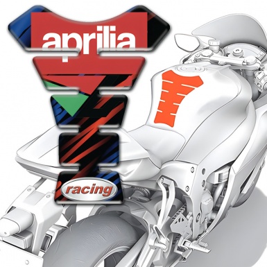 Aprilia Tank Pad Protector Blue Red Pattern Racing Edition 