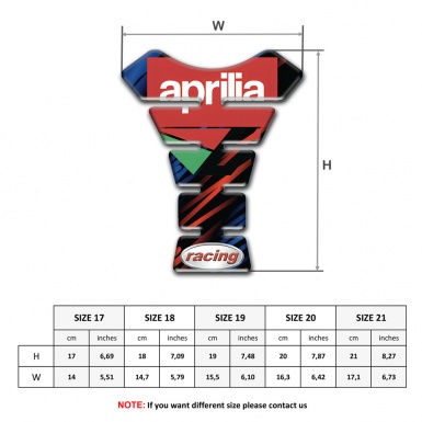 Aprilia Tank Pad Protector Blue Red Pattern Racing Edition 