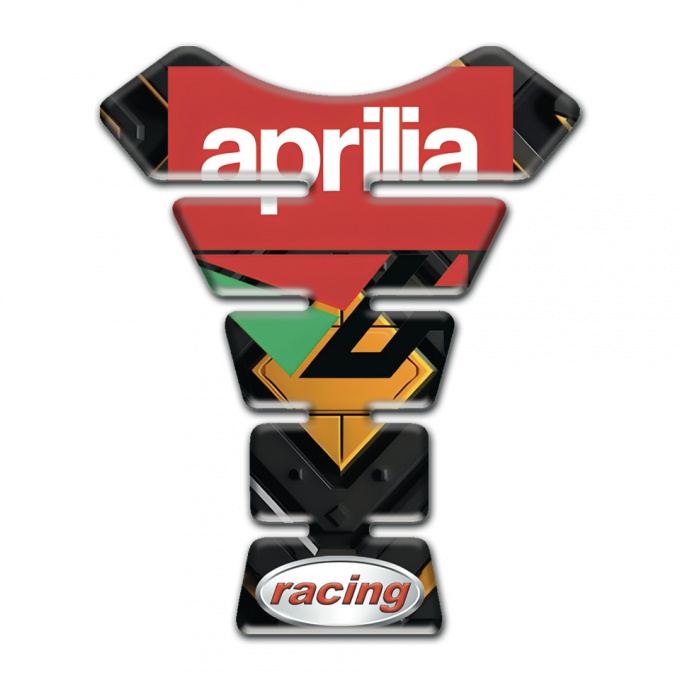 Aprilia Tank Pad Motorbike Yellow Rhombus Background Racing Logo 
