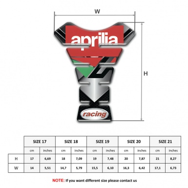 Aprilia Tank Protector Chrom base Design Racing Style 