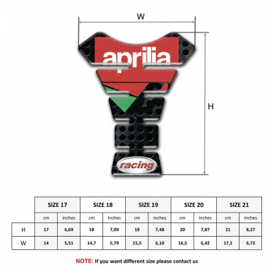 Aprilia Tank Guard Pads Perforated Dark Base Racing Style 