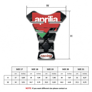 Aprilia Tank Pad Protector Black Leather Base Racing Style 