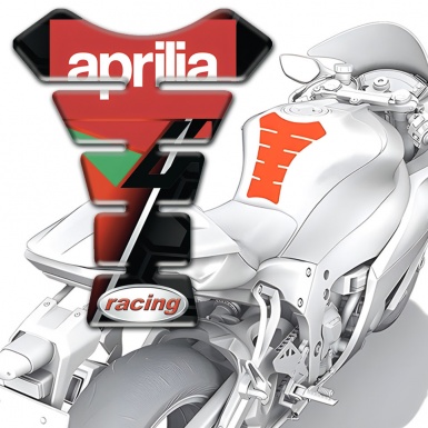 Aprilia Tank Pad Motorbike Red Black Print Racing Style 