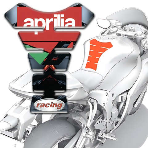 Aprilia Tank Protector Gray Torn Effect Base Racing Style 