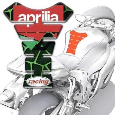 Aprilia Tank Guard Pads Green Patterns Base Racing Style 