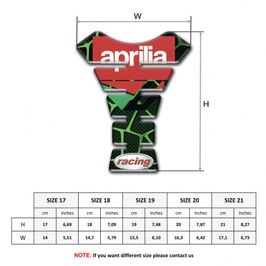 Aprilia Tank Guard Pads Green Patterns Base Racing Style 