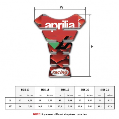 Aprilia Tank Pad Protector Red Elements Design Racing Style 