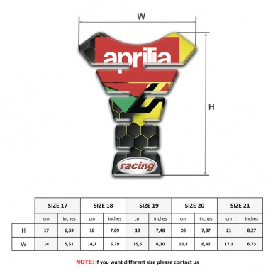Aprilia Tank Protector Honeycomb Motiv Racing Style 