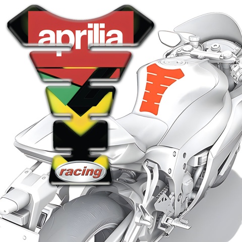Aprilia Tank Guard Pads Yellow V Shape Decoration 