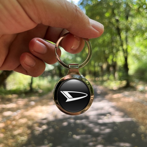 Daihatsu Key Holder Metal Black White Clean Logo Design