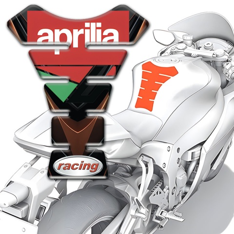 Aprilia Tank Guard Pads Black Brown Design Racing Style 