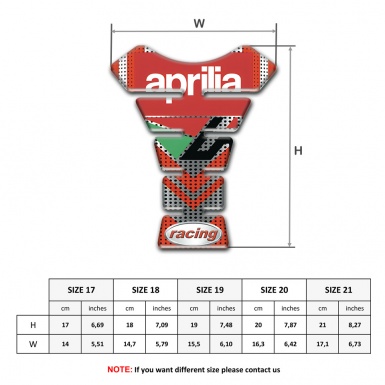 Aprilia Tank Guard Pads Silver Red Edition Racing Logo 