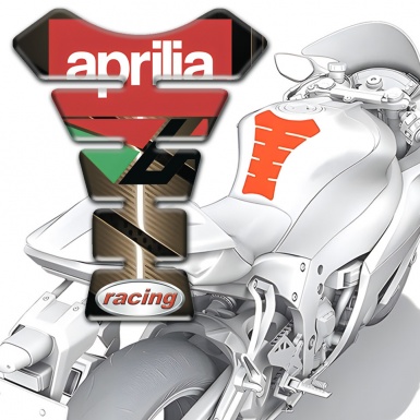 Aprilia Tank Guard Pads Bronze base Racing Style 