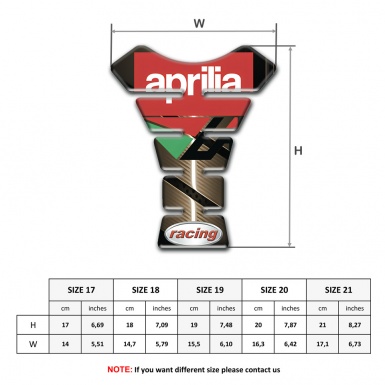 Aprilia Tank Guard Pads Bronze base Racing Style 
