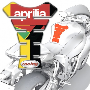 Aprilia Tank Guard Pads Yellow Black Halves Racing Style 