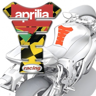 Aprilia Tank Pad Protector Yellow Black Flag Base Racing logo 