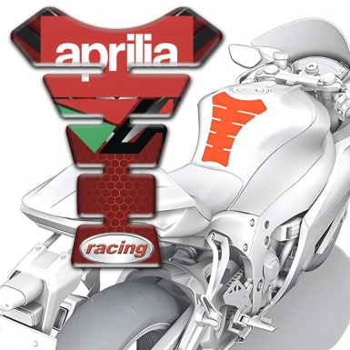 Aprilia Tank Guard Pads Red Design Racing Style 