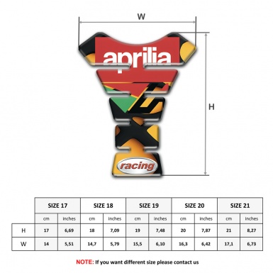 Aprilia Tank Pad Motorbike Orange Black Decoration Racing Edition 