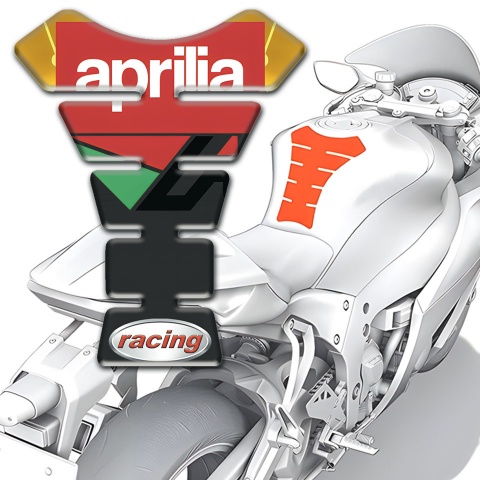 Aprilia Tank Pad Protector Black Yellow Vision Racing Edition 